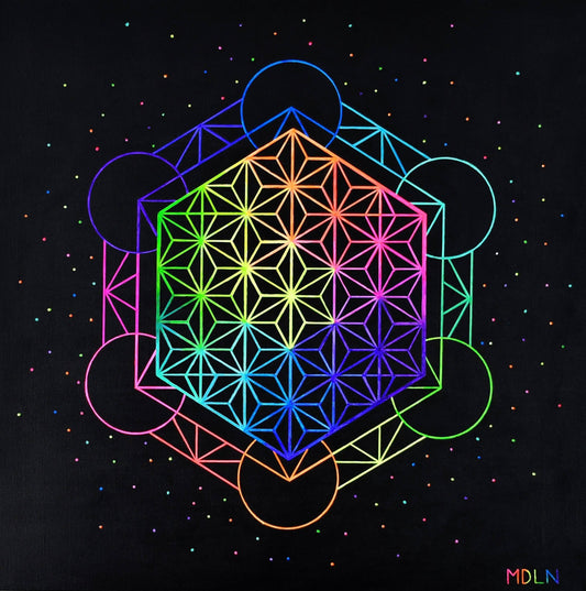 Sacred Geometry Flower Of Life Art On Canvas