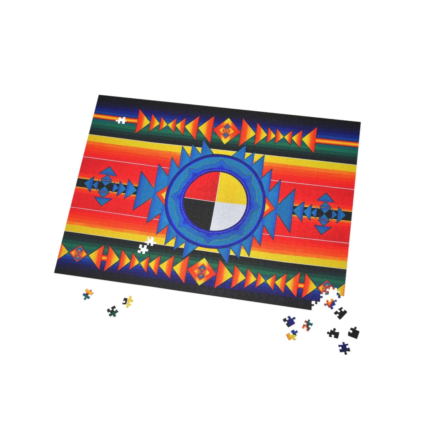 Indigenous art work with medicine wheel 1000 piece puzzle