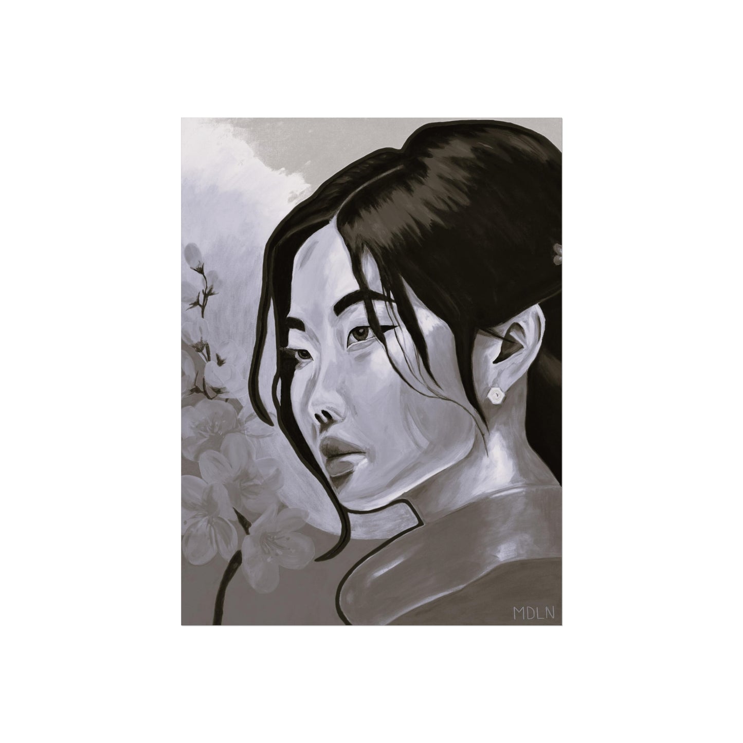 Blossom Black & White Giclée Art Print