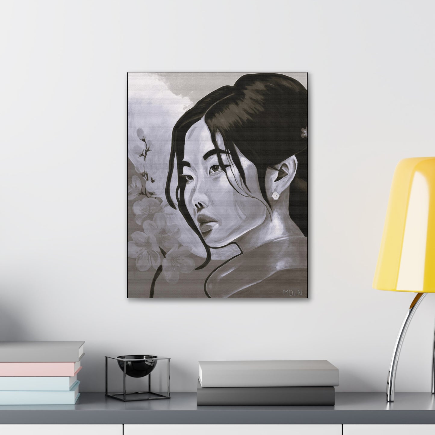 Blossom Black & White Canvas Print