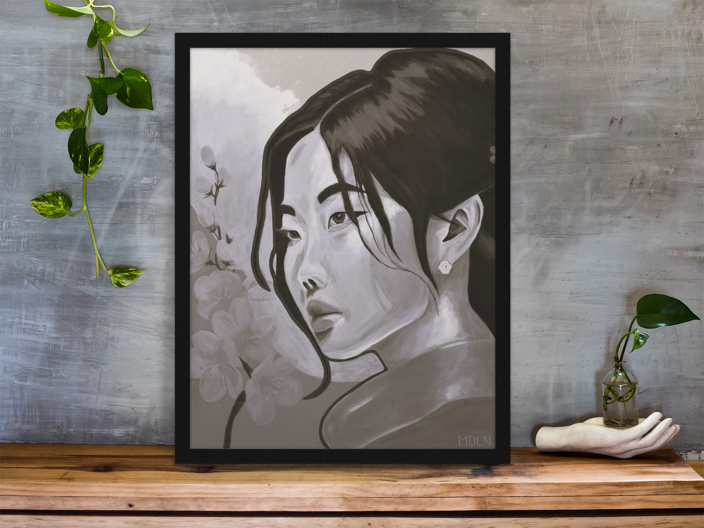 Blossom Black & White Giclée Art Print