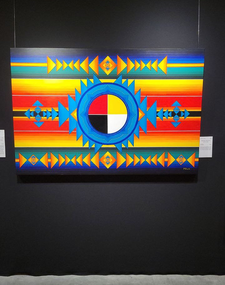 Original Acrylic painting hanging on a wall at an Art Gallery