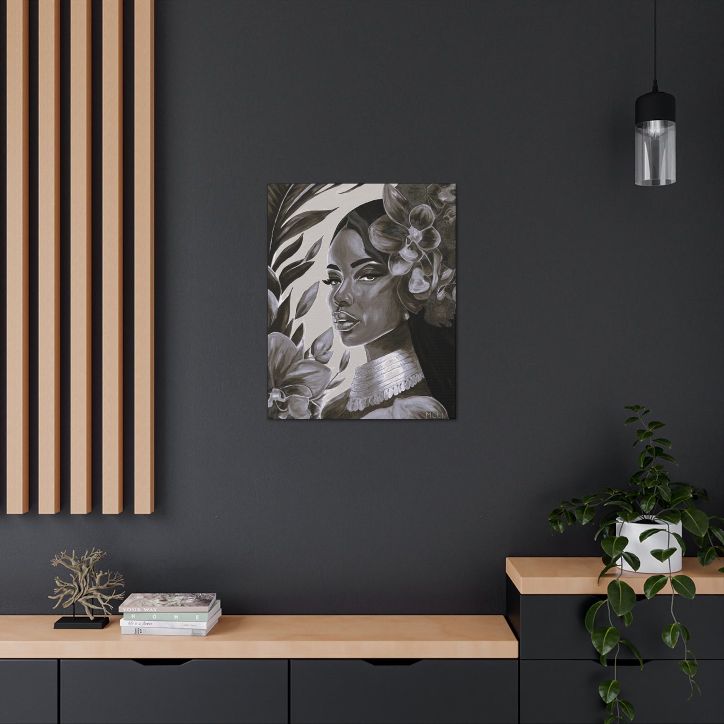 Adorned Black & White Canvas Print