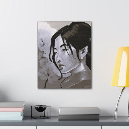 Blossom Black & White Canvas Print