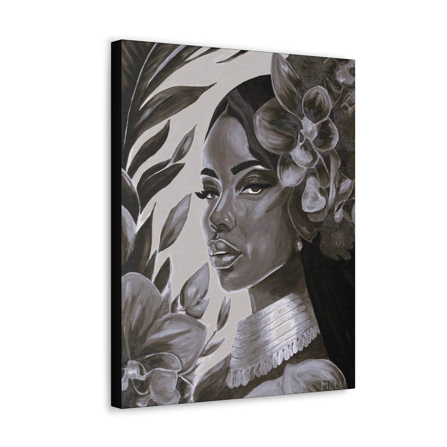 Adorned Black & White Canvas Print