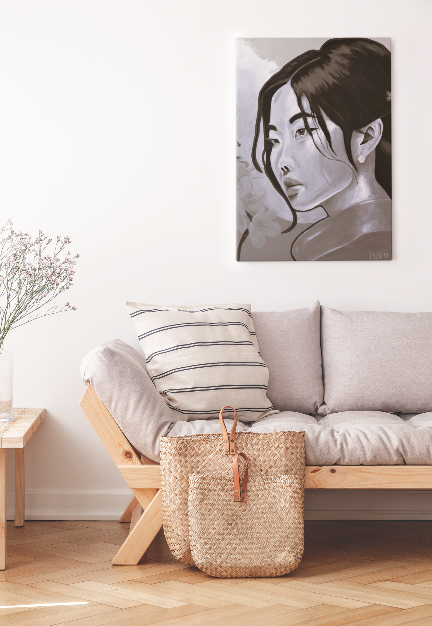 Blossom Black & White Canvas Print